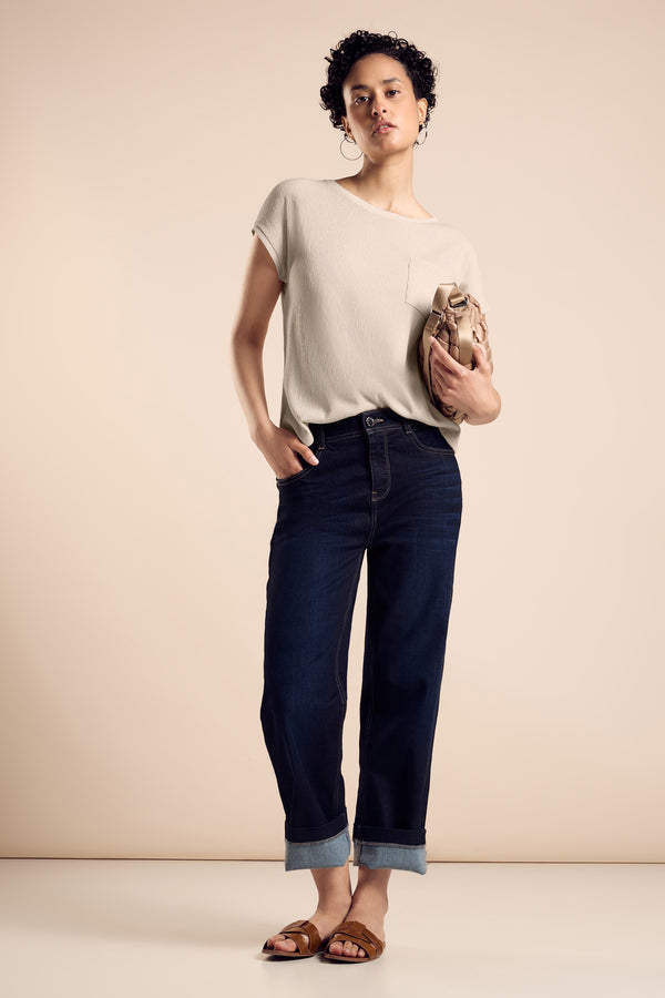 Top uni manches courtes Beige - STREET ONE