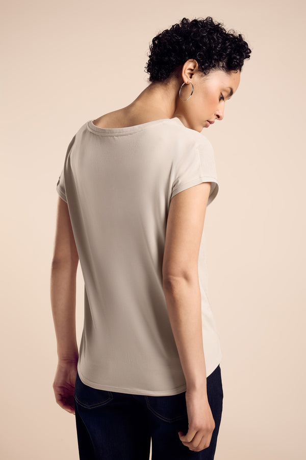 Top uni manches courtes Beige - STREET ONE