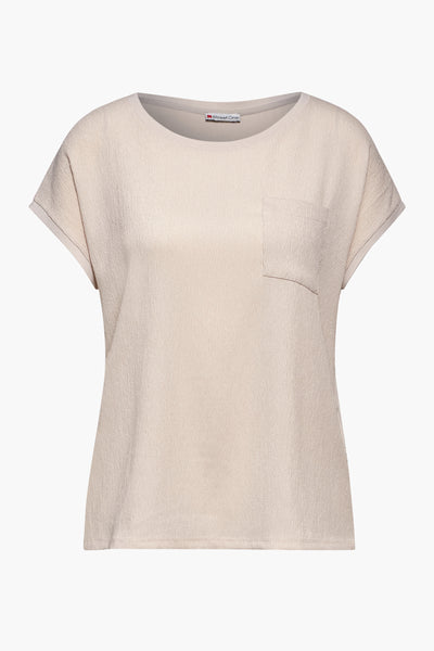 Top uni manches courtes Beige - STREET ONE