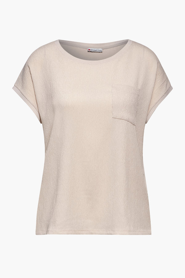 Top uni manches courtes Beige - STREET ONE