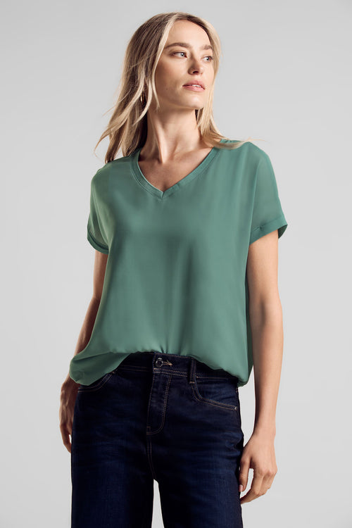 Top uni manches courtes Vert - STREET ONE