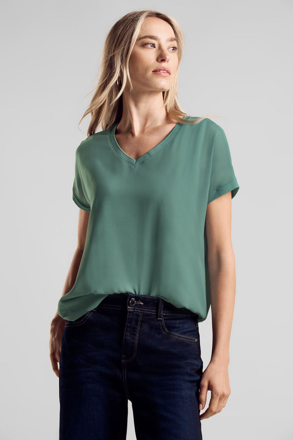 Top uni manches courtes Vert - STREET ONE