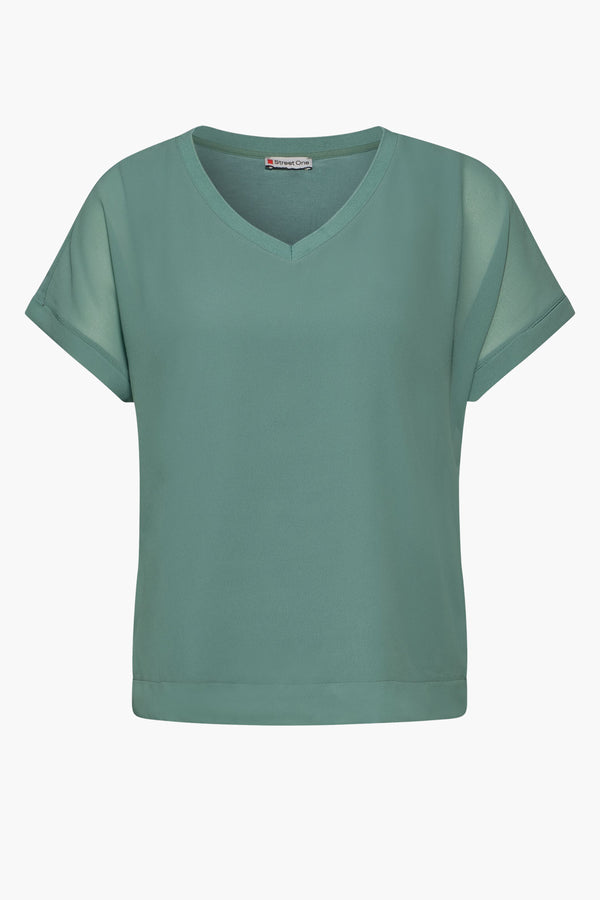 Top uni manches courtes Vert - STREET ONE