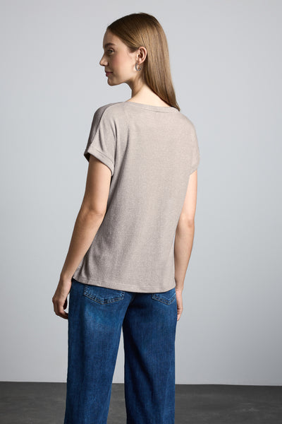 Top uni manches courtes Beige - STREET ONE