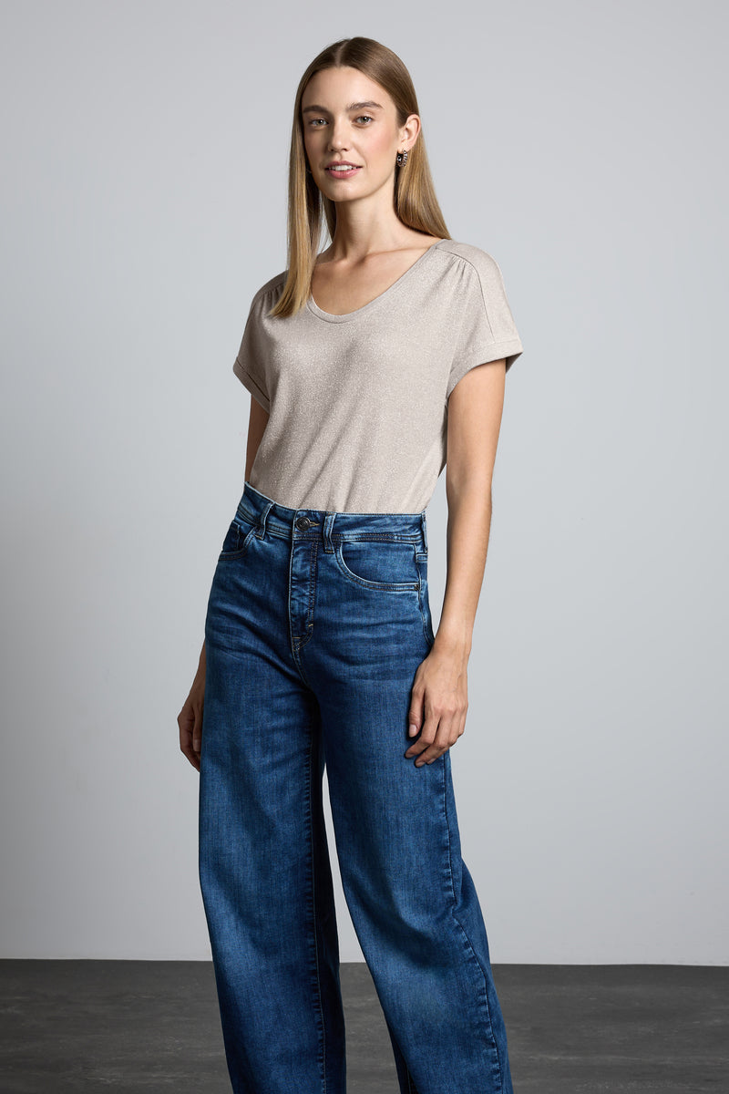 Top uni manches courtes Beige - STREET ONE