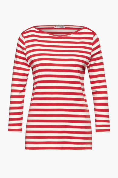 T-shirt à manches longues rayé rouge et blanc de STREET ONE.