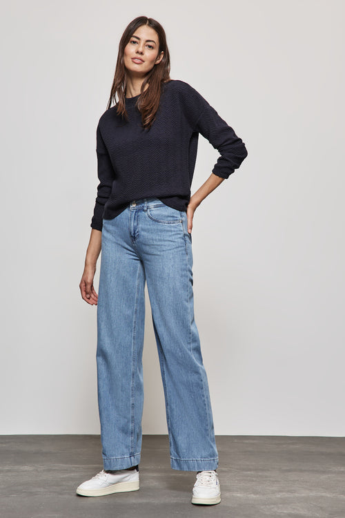 Sweater met ronde hals Blauw - STREET ONE