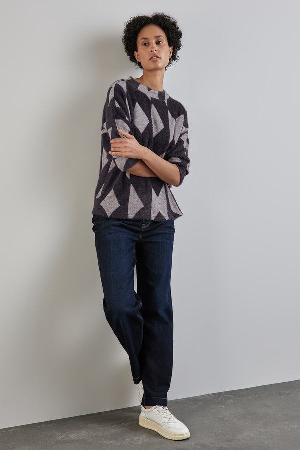 Pull col rond Bleu - STREET ONE