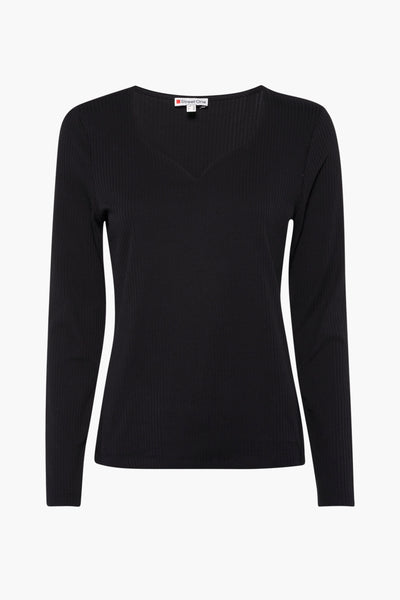 Top uni manches longues Noir - STREET ONE