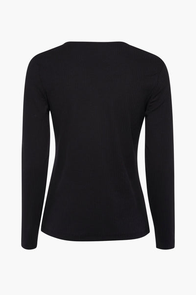 Top uni manches longues Noir - STREET ONE
