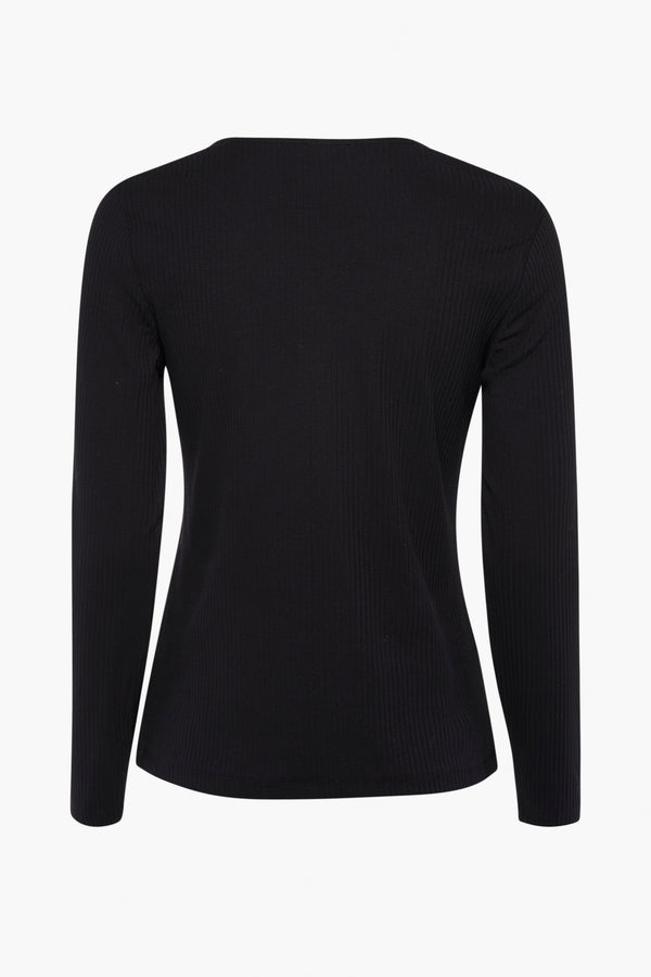 Top uni manches longues Noir - STREET ONE