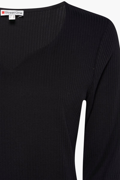 Top uni manches longues Noir - STREET ONE