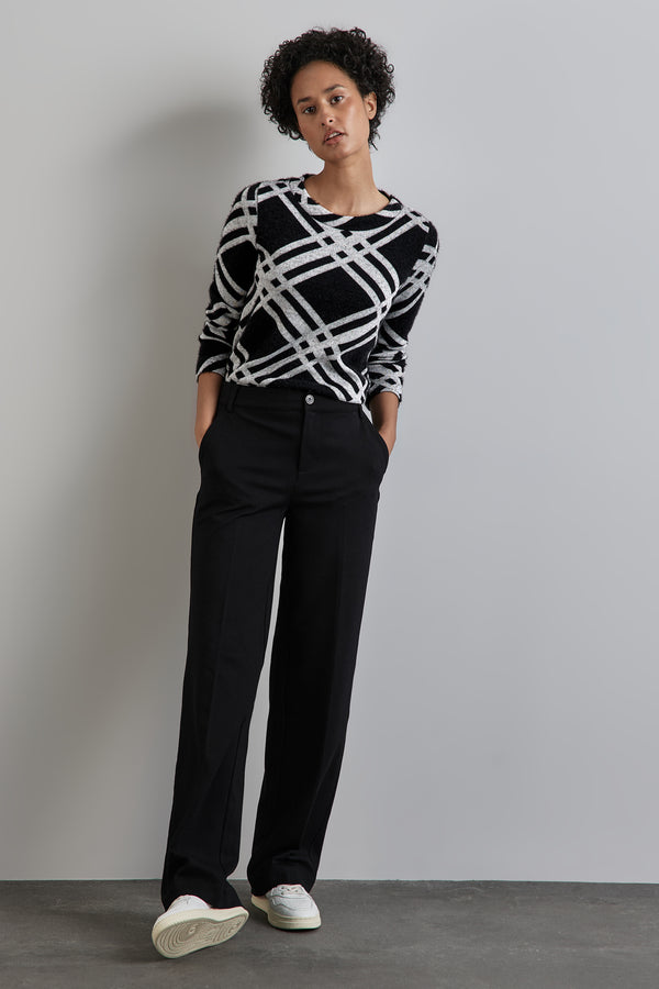 Pull col rond Noir - STREET ONE