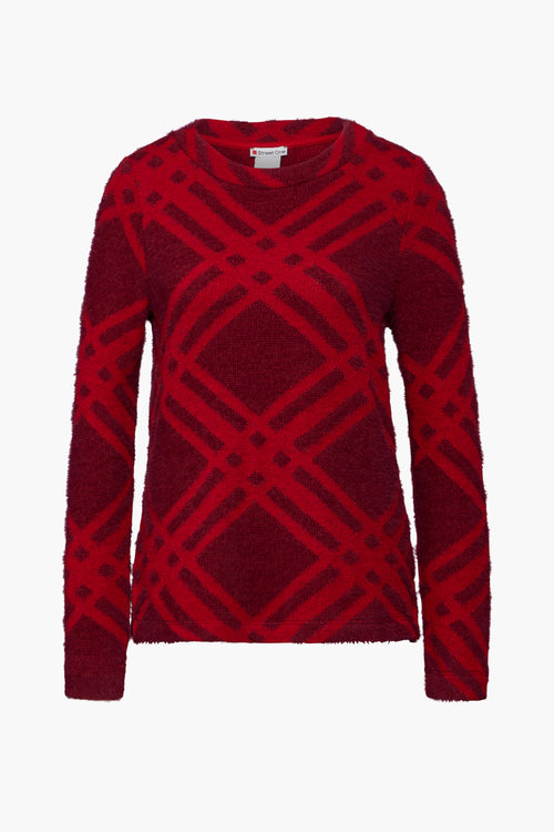 Pull col rond Rouge - STREET ONE