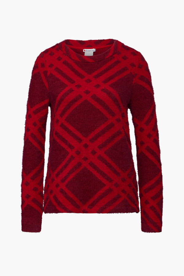 Pull col rond Rouge - STREET ONE