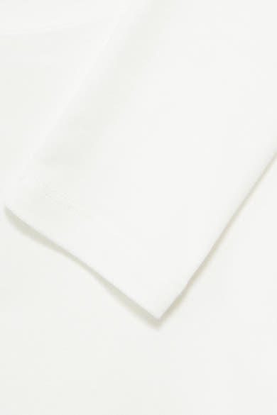 T-shirt à manches longues écru de STREET ONE, détail du poignet cousu sur un tissu uni.