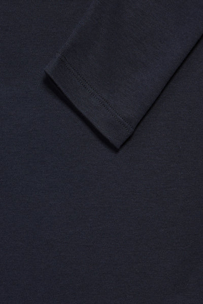 Blauwe T-shirt met lange mouwen van Street One, effen jerseydetail.