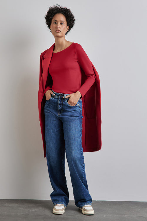 Top uni manches longues Rouge - STREET ONE