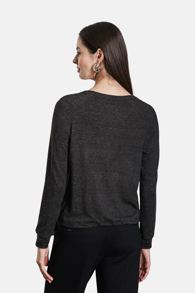 Grijs gemêleerd T-shirt met lange mouwen van STREET ONE, met een eenvoudige ronde hals en discrete manchetten.