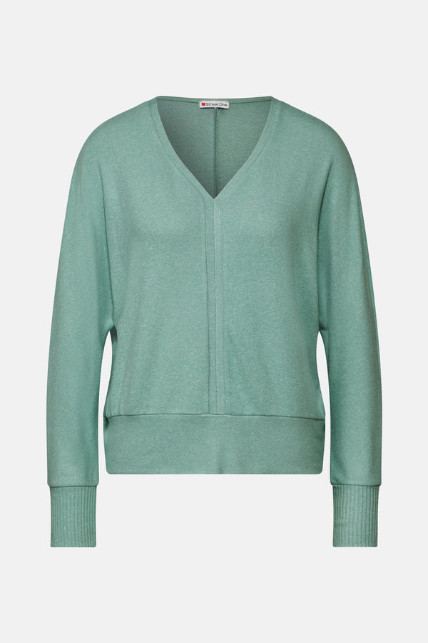 Trui met V-hals Groen - STREET ONE