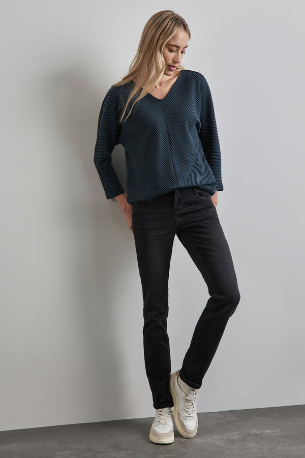 Top uni manches longues VERT - STREET ONE