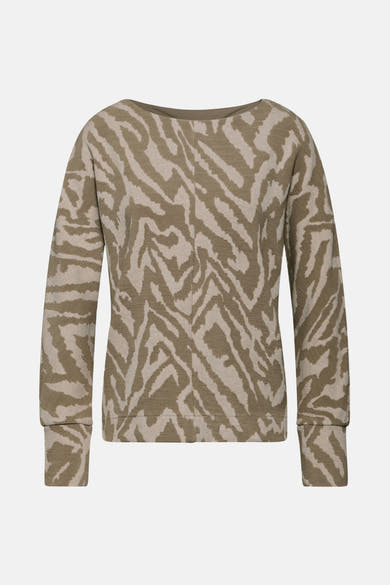 Beige T-shirt met lange mouwen van Street One met zebraprint.