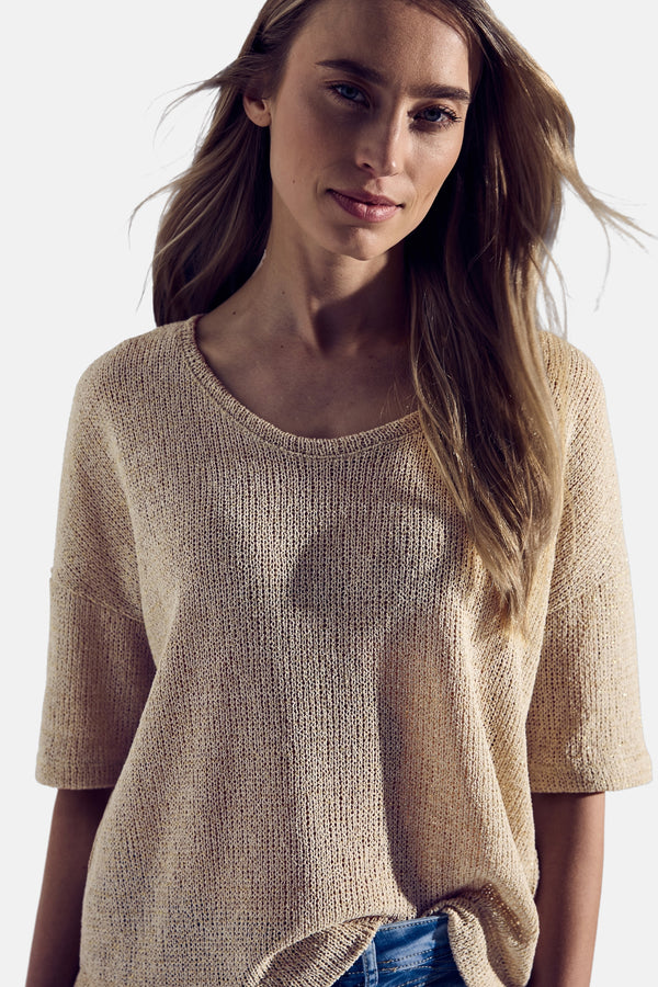 Top uni manches courtes Beige - STREET ONE