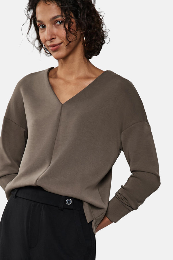 Top uni manches longues Brun - STREET ONE