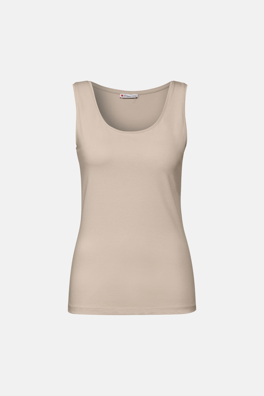 Beige tanktop van Street One, effen met een wijde halslijn en brede schouderbandjes.