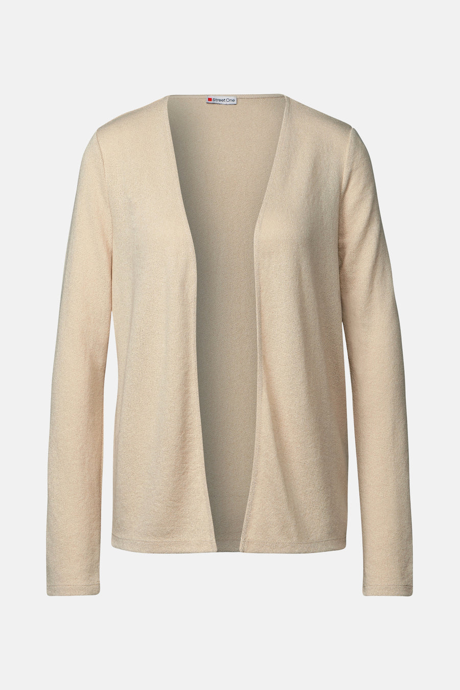 Open beige vest van Street One, in fijne gebreide stof met een subtiele textuur.