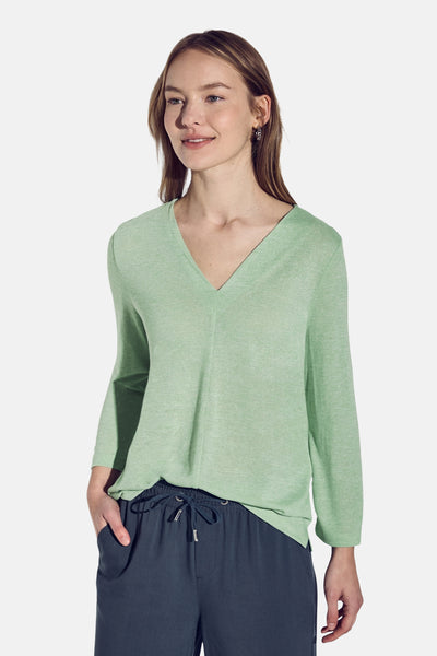 Top uni manches longues Vert - STREET ONE