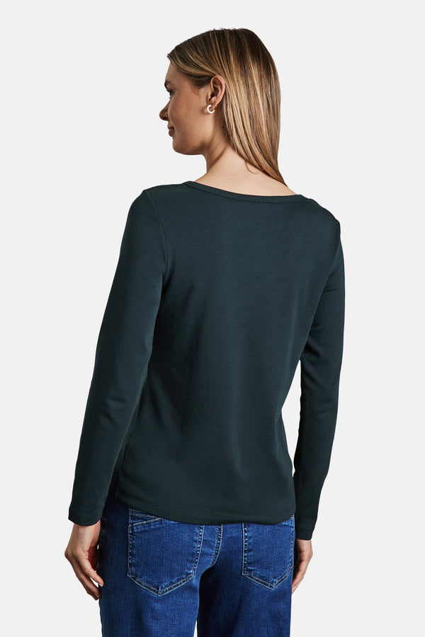Top uni manches longues Vert - STREET ONE