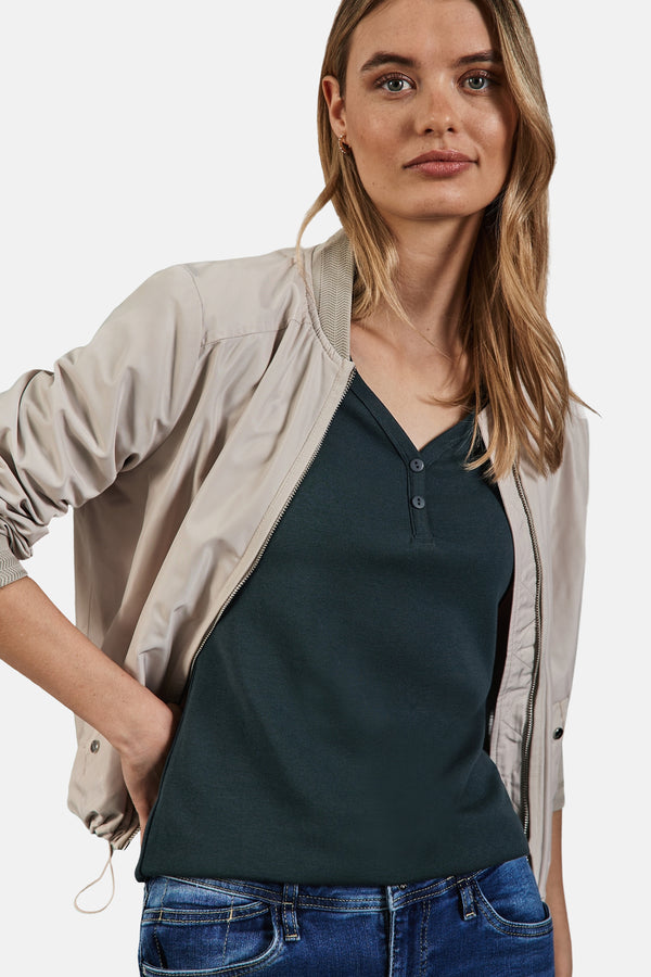 Top uni manches longues Vert - STREET ONE