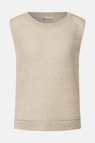 Top sans manches beige de Street One, en maille texturée.
