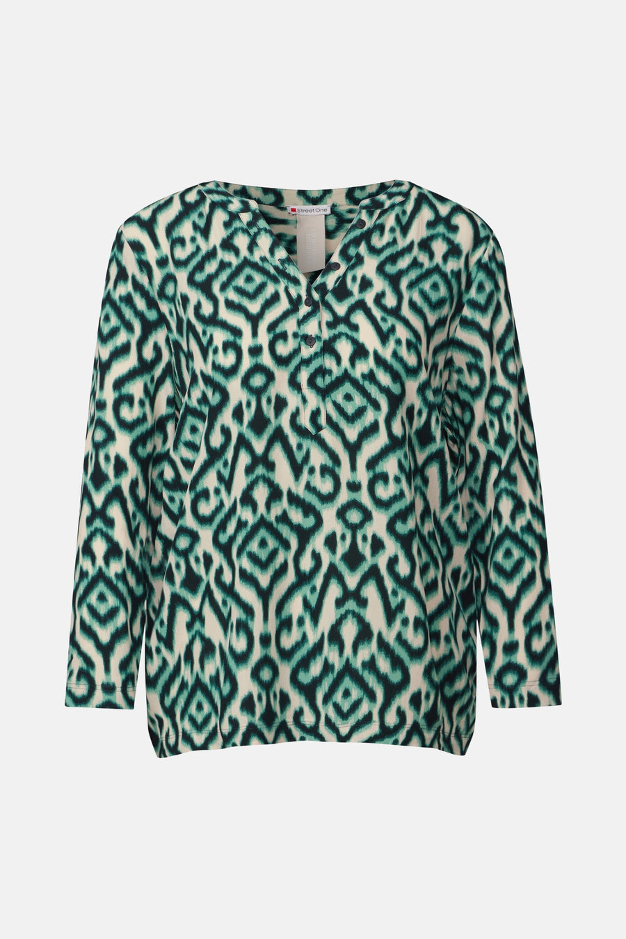 Multikleurig overhemd met lange mouwen van STREET ONE, met abstracte print.