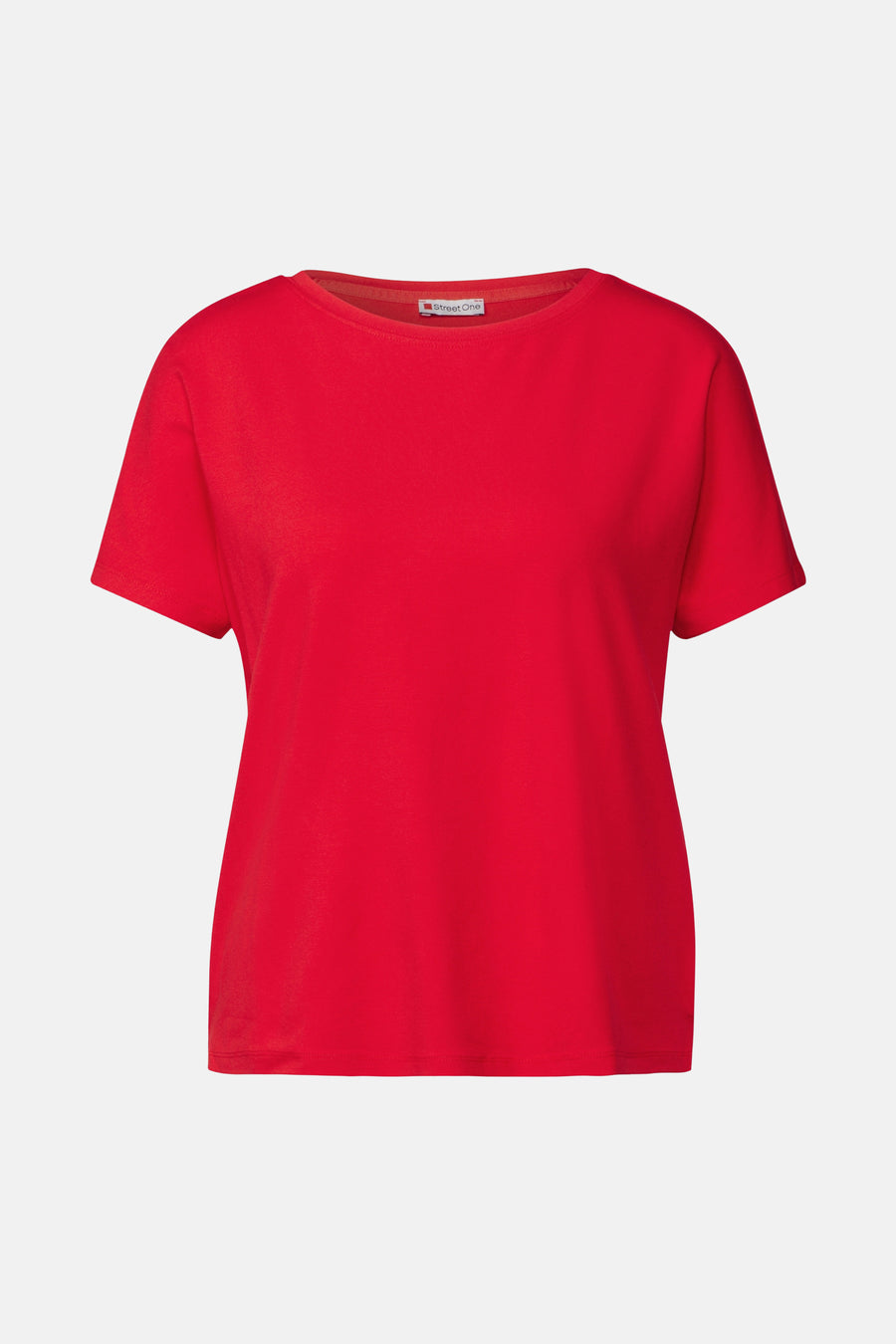 Effenchemise rood van STREET ONE, klassieke korte mouwen en een relaxte pasvorm.