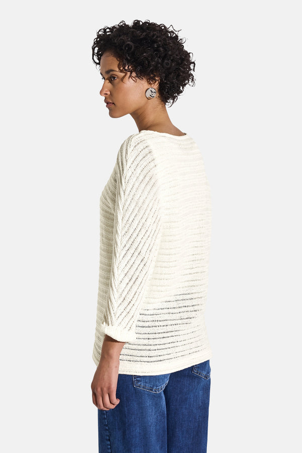 Pull col rond Blanc - STREET ONE