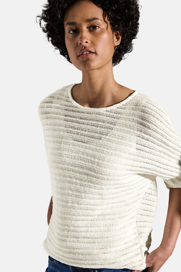 Pull col rond Blanc - STREET ONE