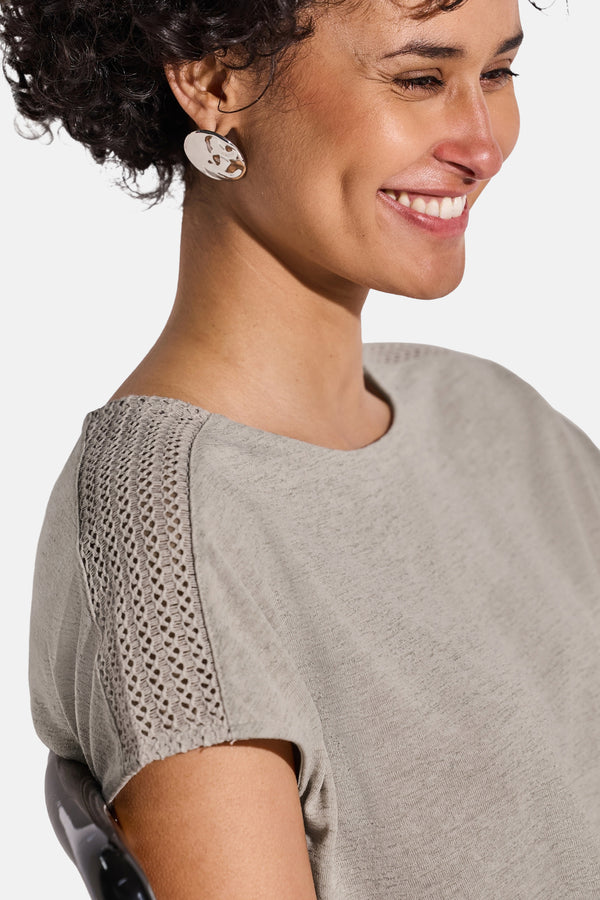 Top uni manches courtes Beige - STREET ONE