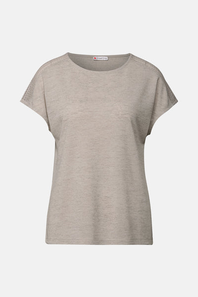 Top uni manches courtes Beige - STREET ONE