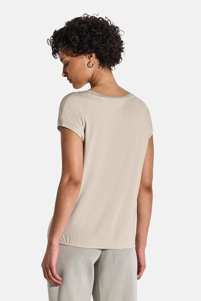 Top eenarmige beige jurk van STREET ONE, met randelur aan de bovenkant.