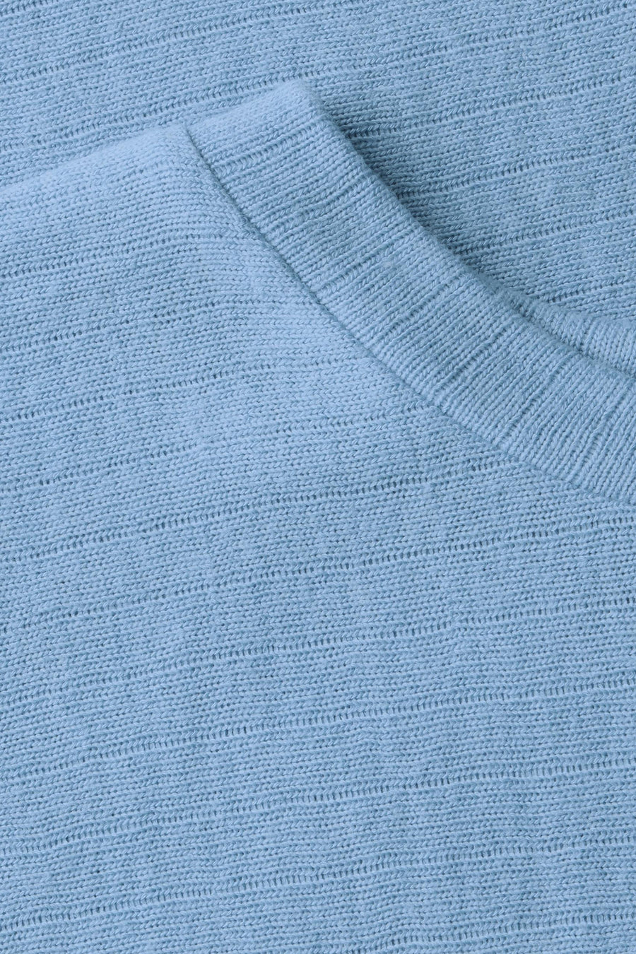 Top met korte mouwen blauw van Street One, in fijne textuurgebreide stof met een V-hals.