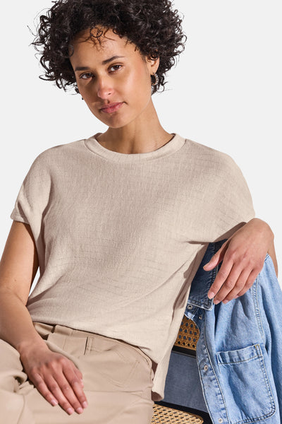 Top uni manches courtes Beige - STREET ONE