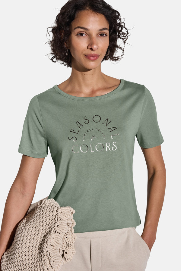 Top uni manches courtes Vert - STREET ONE
