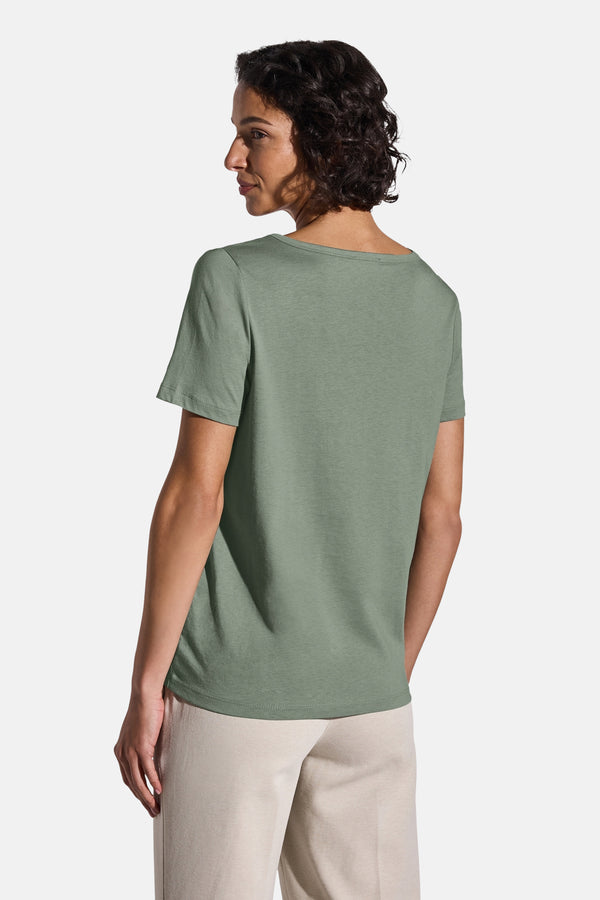 Top uni manches courtes Vert - STREET ONE