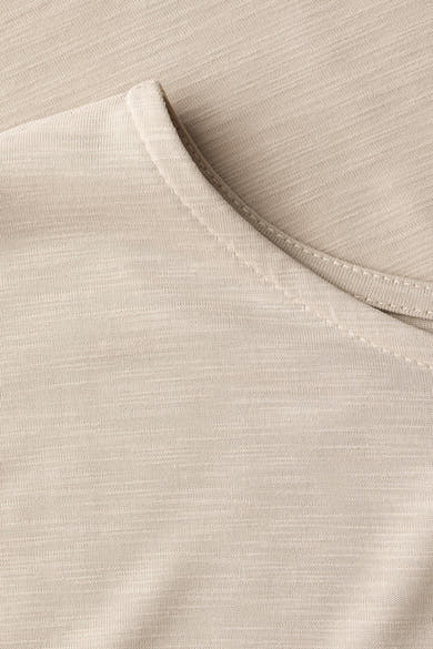 Top met korte mouwen beige van STREET ONE, gebreide textuurdetail.