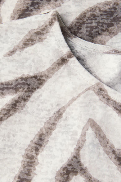 Multikleurig T-shirt met korte mouwen van STREET ONE met een zebraprint en een ronde hals.