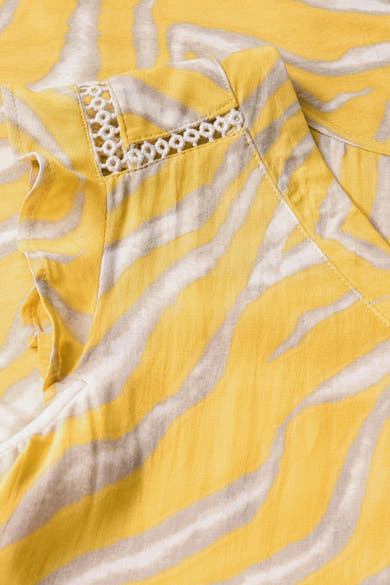 Chemisier sans manches multicolore de Street One avec motif zébré et détail en dentelle.