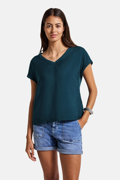 Top (korte mouwen) Blauw - STREET ONE