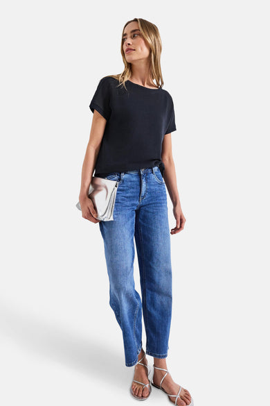 Top (korte mouwen) blauw - STREET ONE